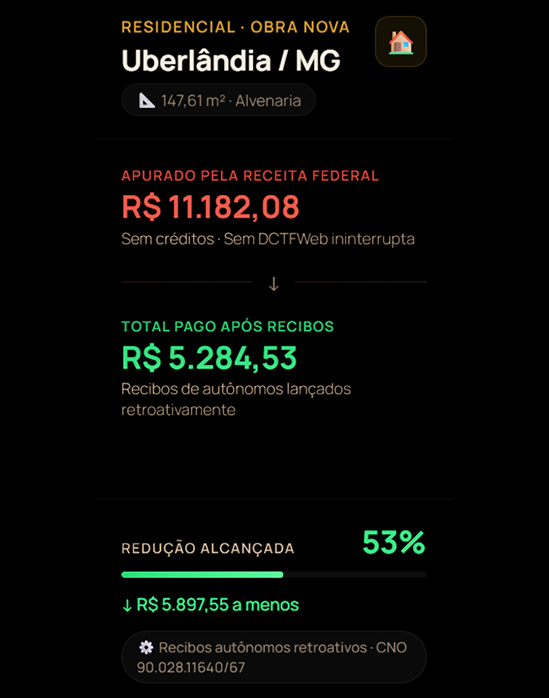 depoimentos casos reais resultados redução inss de obra anna paula araujo uberlandia economia inss de obra